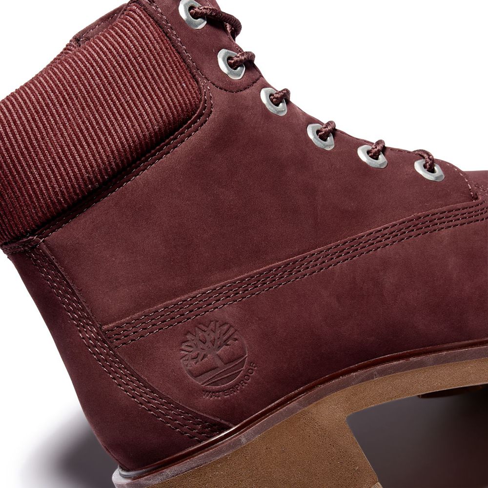 Timberland Womens 6-Inch Boots Kinsley Waterproof - Burgundy - India KQ5630179